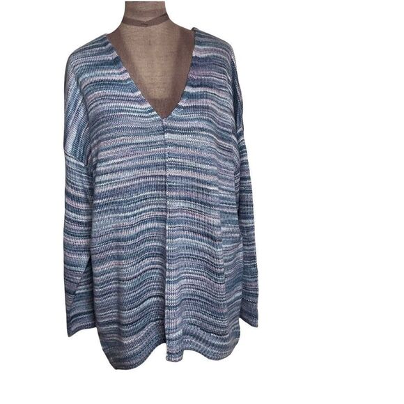 Ana Women's Knit Sweater - Blues & Purples - Size L - Picture 1 of 8